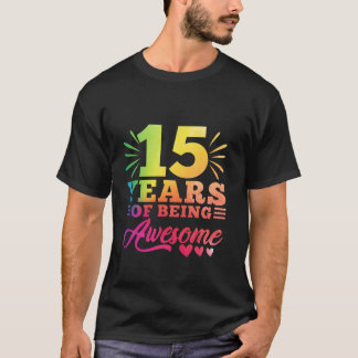 15. Geburtstag Gefärbte Krawatte 15 Jährig 15 Jähr T-Shirt