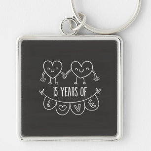 15. Geburtstag Geschenk Chalk Herzen Schlüsselanhänger