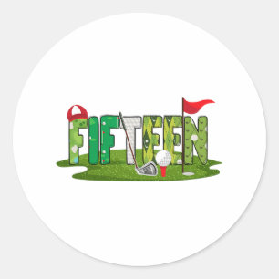15. Geburtstag Golf Thema 15 Jahre Alte Kinder Spo Runder Aufkleber