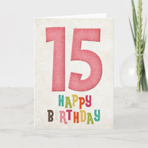 15. Geburtstag Happy Birthday Card Design Karte