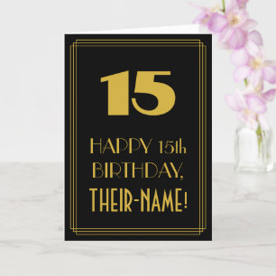 15. Geburtstag – im Art Deco Stil inspirierter Loo Karte