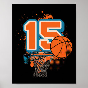 15. Geburtstag Junge Sketll Spieler Sketll 15 Jahr Poster
