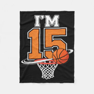 15. Geburtstag Jungen Sketll Spieler Sport 15 Jahr Fleecedecke