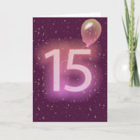 15. Geburtstag Neon-Schild und Ballon