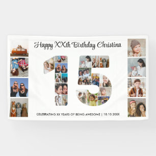 15. Geburtstag Party Nummer 15 FotoCollage Banner