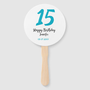 15. Geburtstag quiencenera fügen Datum Jahr blauen Fächer