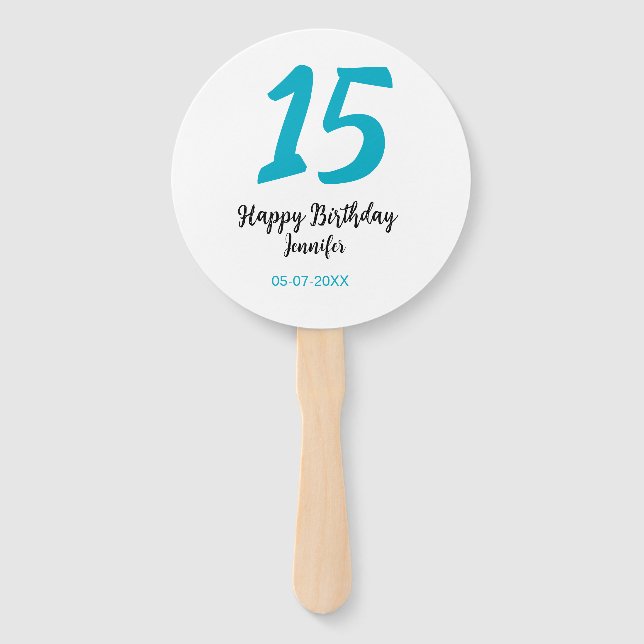 15. Geburtstag quiencenera fügen Datum Jahr blauen Fächer (Vorderseite)