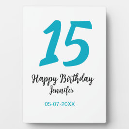 15. Geburtstag quiencenera fügen Datum Jahr blauen Fotoplatte