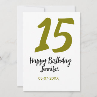 15. Geburtstag quiencenera fügen Datum Jahr golden Einladung