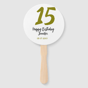 15. Geburtstag quiencenera fügen Datum Jahr golden Fächer