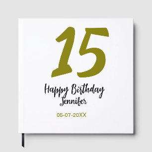 15. Geburtstag quiencenera fügen Datum Jahr golden Gästebuch