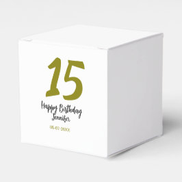 15. Geburtstag quiencenera fügen Datum Jahr golden Geschenkschachtel