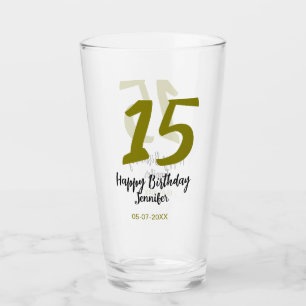 15. Geburtstag quiencenera fügen Datum Jahr golden Glas