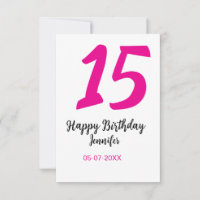 15. Geburtstag quiencenera fügen Datum Jahr rosa T