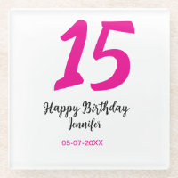 15. Geburtstag quiencenera fügen Datum Jahr rosa T