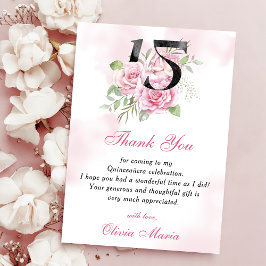 15. Geburtstag Quinceanera Floral Vielen Dank Kart Einladung