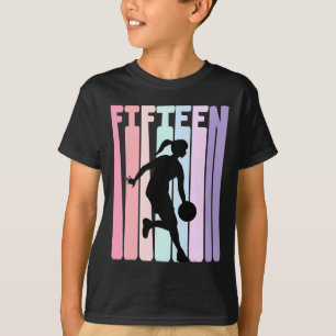 15. Geburtstag Retro Basketball Spieler 15 Jahre a T-Shirt