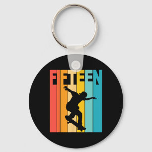 15. Geburtstag Skateboarding 15 Jahre alter Skater Schlüsselanhänger
