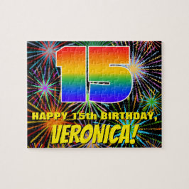 15. Geburtstag: Spaß, bunte feierliche Feuerwerke Puzzle