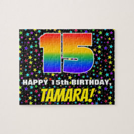 15. Geburtstag — Spaß, farbenfrohe Sternenweltenmu Puzzle