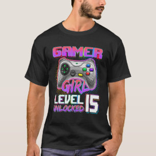 15. Geburtstags-Gamer-Girl Stufe 15 Entsperrter Ga T-Shirt