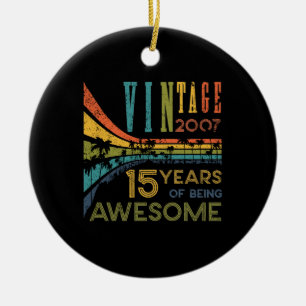 15. Geburtstags Vintage 2017 15. Geburtstag Keramik Ornament