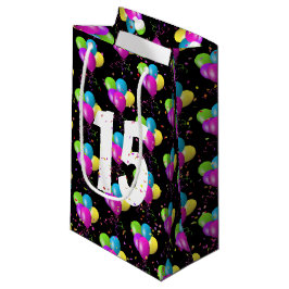15. Geburtstagsballons und Confetti kleine Geschen Geschenktüte