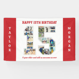 15. Geburtstagsfeier 15. FotoCollage Banner