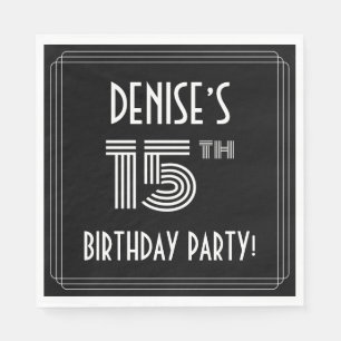 15. Geburtstagsparty: Art-Déco-Stil + Individuelle Serviette
