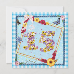 15. Geburtstagsparty Einladung Blume, Schmetterlin