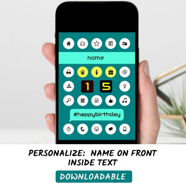 15. Hashtag Computing Geburtstag hinzufügen Karte (Von Creator hochgeladen)