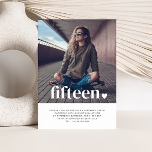 15. Herz Foto Geburtstagsfeier Einladung