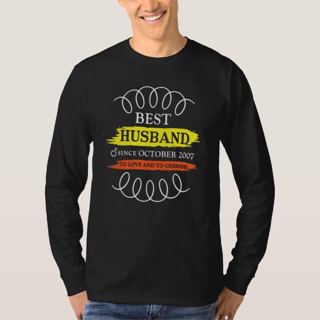 15. Hochzeit Jubiläum Bestes Ehemann seit Oktober T-Shirt (Vorderseite)