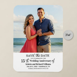 15. Hochzeitsjubiläum Save-the-Date-Foto Magnet