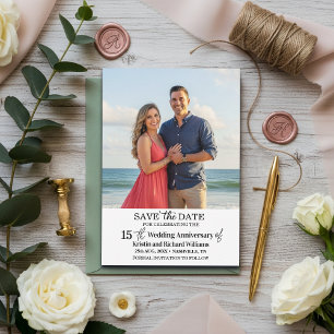 15. Hochzeitsjubiläum Save-the-Date-Foto Mitteilungskarte