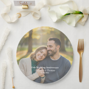 15. Hochzeitstag - Fototextüberlagerung hinzufügen Pappteller