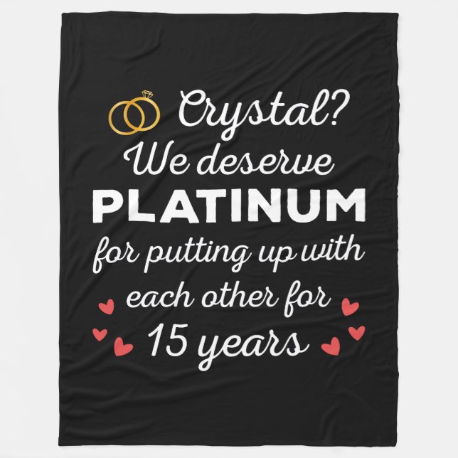15. Hochzeitstag I - Crystal Funny Couple Fleecedecke (Vorderseite)