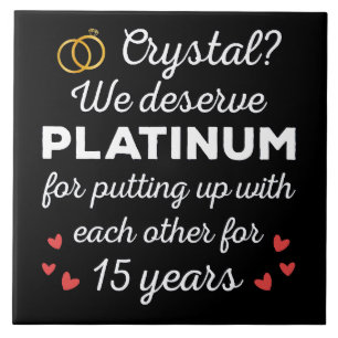 15. Hochzeitstag I - Crystal Funny Couple Fliese