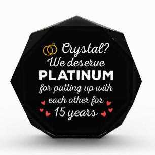 15. Hochzeitstag I - Crystal Funny Couple Fotoblock