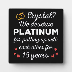 15. Hochzeitstag I - Crystal Funny Couple Fotoplatte
