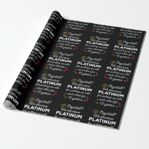 15. Hochzeitstag I - Crystal Funny Couple Geschenkpapier