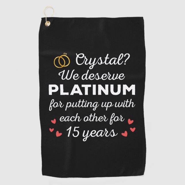 15. Hochzeitstag I - Crystal Funny Couple Golfhandtuch (Vorderseite)