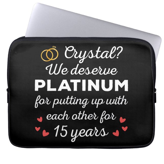 15. Hochzeitstag I - Crystal Funny Couple Laptopschutzhülle (Vorderseite)