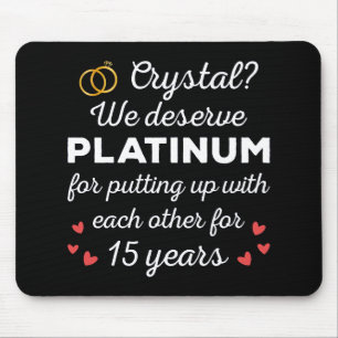 15. Hochzeitstag I - Crystal Funny Couple Mousepad