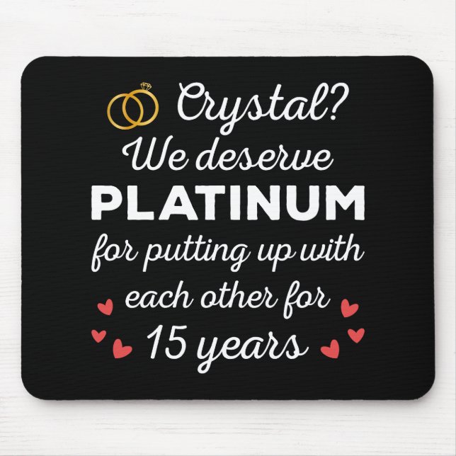 15. Hochzeitstag I - Crystal Funny Couple Mousepad (Vorne)