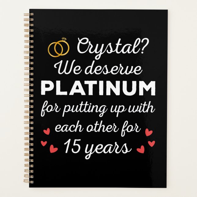 15. Hochzeitstag I - Crystal Funny Couple Planer (Vorderseite)