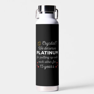 15. Hochzeitstag I - Kristall Lustiges Paar Trinkflasche