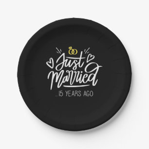 15. Hochzeitstag Pappteller