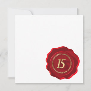 15. Hochzeitstag rote Wachssiegel Karte