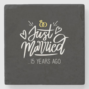 15. Hochzeitstag Steinuntersetzer